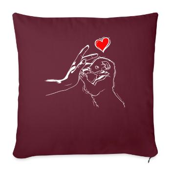 Weasel Love Ferret High Five - Sofa pillowcase 17,3'' x 17,3'' (45 x 45 cm) - burgundy - Front