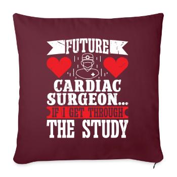 Herzchirurg Futur chirurgien cardiaque Herzchirurgie - Housse de coussin décorative 45 x 45 cm - bordeaux - Devant