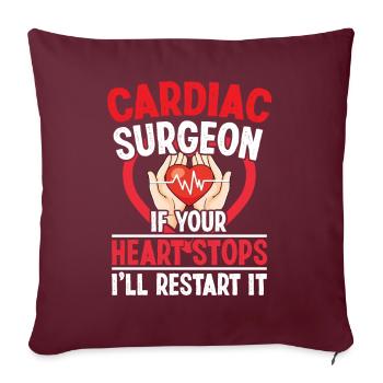 Chirurgien cardiaque Arrêt cardiaque Ill Restart it Surgery - Housse de coussin décorative 45 x 45 cm - bordeaux - Devant