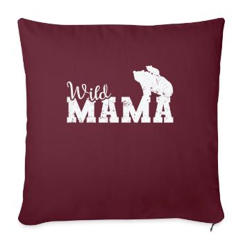 Wild Mama Bär Wald Tier - Sofakissenbezug 45 x 45 cm - Burgunderrot - Vorne