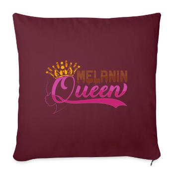 Mélanine Afro Naturel Américain - Housse de coussin décorative 45 x 45 cm - bordeaux - Devant