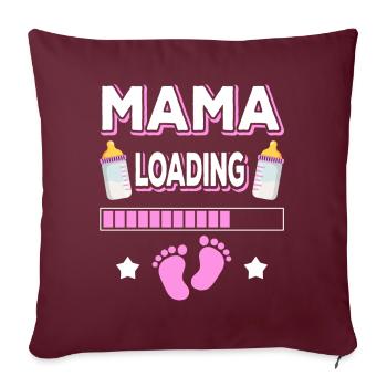 Maman Chargement Maman Mères Maman Maman Fête des mères - Housse de coussin décorative 45 x 45 cm - bordeaux - Devant