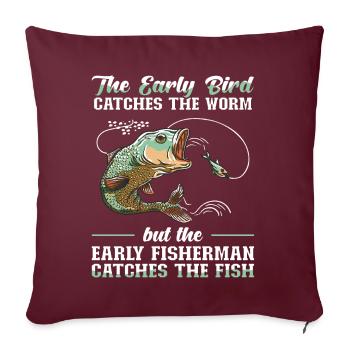 Catch The Fish - Fishing - Sofakissenbezug 45 x 45 cm - Burgunderrot - Vorne