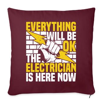 Elektriker Elektriker - Sofakissenbezug 45 x 45 cm - Burgunderrot - Vorne
