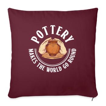 La poterie fait le monde rond - Pottery Ceramics - Housse de coussin décorative 45 x 45 cm - bordeaux - Devant