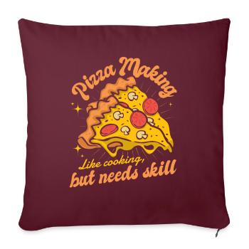 Comme cuisiner mais a besoin de compétences Plateau à pizza - Housse de coussin décorative 45 x 45 cm - bordeaux - Devant
