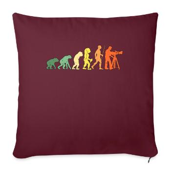 Caméraman Evolution Rétro Video Producteur - Housse de coussin décorative 45 x 45 cm - bordeaux - Devant