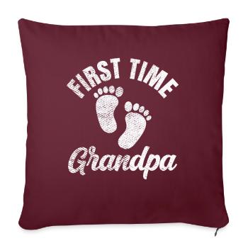 Première fois grand-père grands-parents première fois mignon - Housse de coussin décorative 45 x 45 cm - bordeaux - Devant