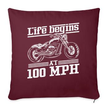 Drôle de motard moto moto - Housse de coussin décorative 45 x 45 cm - bordeaux - Devant