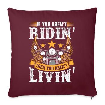 Citation du motard moto - Housse de coussin décorative 45 x 45 cm - bordeaux - Devant