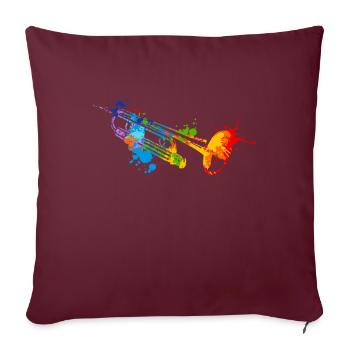 Trompette à éclabousser - Housse de coussin décorative 45 x 45 cm - bordeaux - Devant