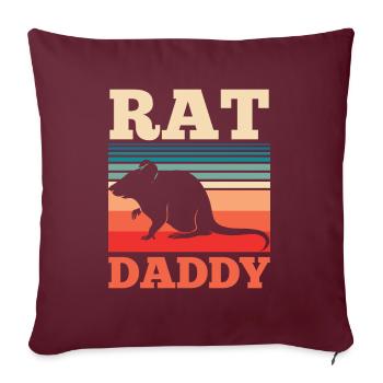 Rat Daddy Rat Daddy Lover Mignon Rat Animal - Housse de coussin décorative 45 x 45 cm - bordeaux - Devant
