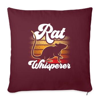 Rat Whisperer Rat Whisperer Mignon Rat Animal - Housse de coussin décorative 45 x 45 cm - bordeaux - Devant