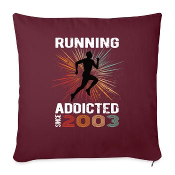 Running Vintage Running Addicted runner jogger 2003 - Housse de coussin décorative 45 x 45 cm - bordeaux - Devant