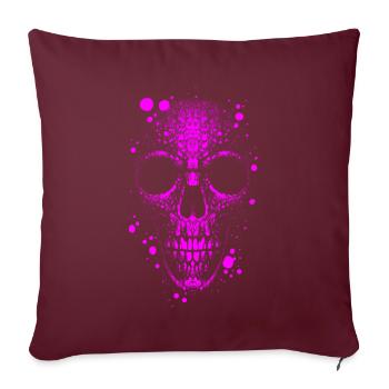 Totenkopf Skull - Sofakissenbezug 45 x 45 cm - Burgunderrot - Vorne