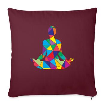 Low Poly Namaste Polygon Namaste Yoga - Sofa pillowcase 17,3'' x 17,3'' (45 x 45 cm) - burgundy - Front
