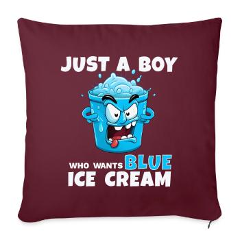 Crème glacée bleue juste un garçon - Housse de coussin décorative 45 x 45 cm - bordeaux - Devant