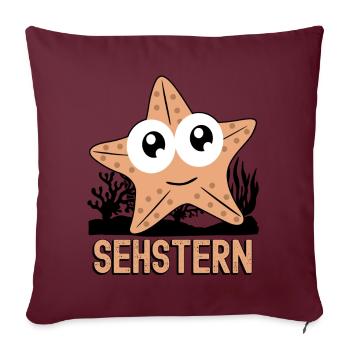 Seestern Sehstern Seesterne - Sofakissenbezug 45 x 45 cm - Burgunderrot - Vorne