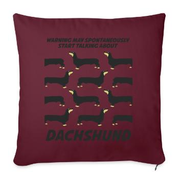 Blague du teckel - Housse de coussin décorative 45 x 45 cm - bordeaux - Devant