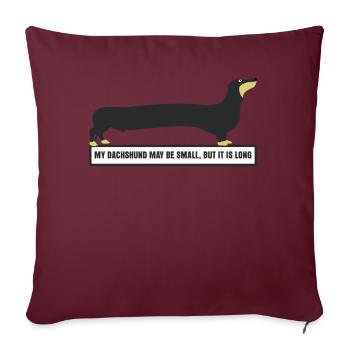 Teckel long chien teckel club - Housse de coussin décorative 45 x 45 cm - bordeaux - Devant
