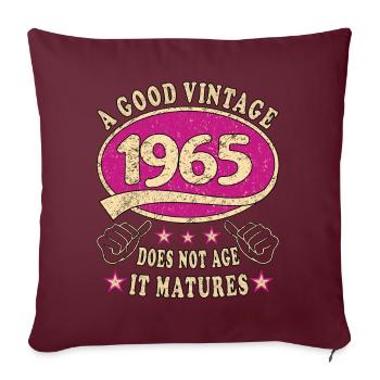 58ème anniversaire 1965 '58 Bon Millésime - Housse de coussin décorative 45 x 45 cm - bordeaux - Devant