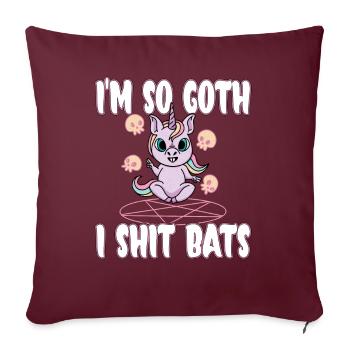 Satan Belzébuth Diable Gothique Pentagramme Mystique - Housse de coussin décorative 45 x 45 cm - bordeaux - Devant