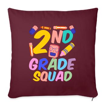Team Der Zweiten Klasse Lehrer Zweite Klasse - Sofakissenbezug 45 x 45 cm - Burgunderrot - Vorne