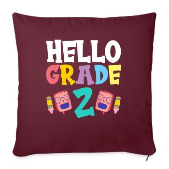 Bonjour École 2 Année Deuxième année Deuxième année - Housse de coussin décorative 45 x 45 cm - bordeaux - Devant