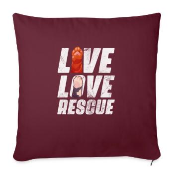 Sauvetage des animaux Bien-être animal Ami animal cadeau - Housse de coussin décorative 45 x 45 cm - bordeaux - Devant