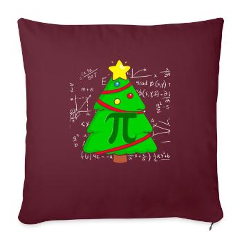 Pi Math Arbre de Noël Mathématicien Mathématiques - Housse de coussin décorative 45 x 45 cm - bordeaux - Devant