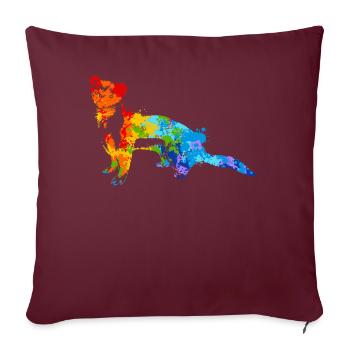Weasel Splash Art Ferret Animal - Sofa pillowcase 17,3'' x 17,3'' (45 x 45 cm) - burgundy - Front