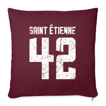 Saint Étienne 42 Frankreich Kennzeichen - Sofakissenbezug 45 x 45 cm - Burgunderrot - Vorne