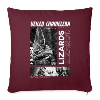 Verschleiertes Chamäleon Modern Streetwear Reptilienhüter - Sofakissenbezug 45 x 45 cm - Burgunderrot - Vorne