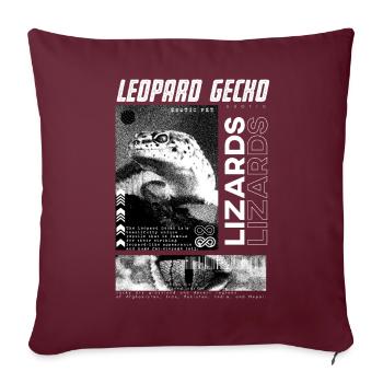 Leopard Gecko Modern Streetwear Reptilienpfleger - Sofakissenbezug 45 x 45 cm - Burgunderrot - Vorne