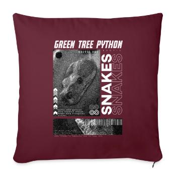 Green Tree Python Gardien de reptiles Streetwear moderne - Housse de coussin décorative 45 x 45 cm - bordeaux - Devant