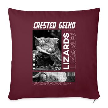 Crested Gecko Modern Streetwear Reptilienpfleger - Sofakissenbezug 45 x 45 cm - Burgunderrot - Vorne
