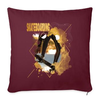 Skateboarding Skate Skater Skateboard Sk8 Gold - Sofakissenbezug 45 x 45 cm - Burgunderrot - Vorne