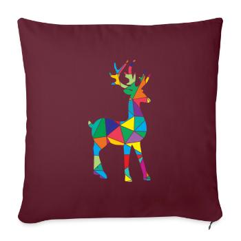 Deer Polygon Deer Wild Animal - Sofa pillowcase 17,3'' x 17,3'' (45 x 45 cm) - burgundy - Front