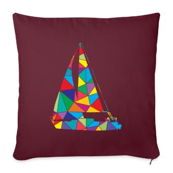 Voilier Polygon Sailor Skipper - Housse de coussin décorative 45 x 45 cm - bordeaux - Devant