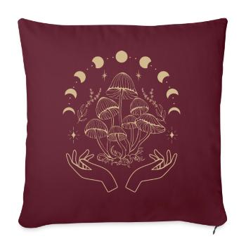 Boho Pilze Cottage Core Aesthetic Goblincore - Sofakissenbezug 45 x 45 cm - Burgunderrot - Vorne