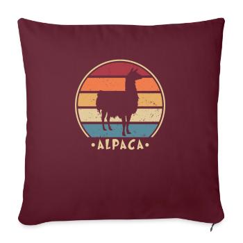 Rétro Alpaga Pako Lama Huacaya Alpaga Breeder - Housse de coussin décorative 45 x 45 cm - bordeaux - Devant