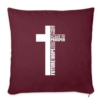 Bible Bible Versets chrétiens Don de Jésus - Housse de coussin décorative 45 x 45 cm - bordeaux - Devant