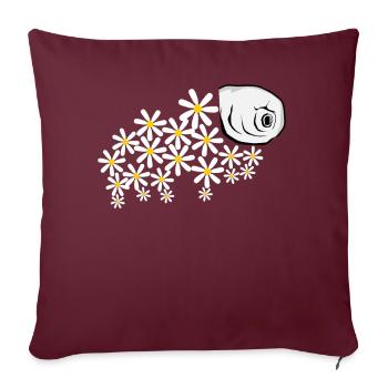 Bärtierchen Tardigrade Blüten - Sofakissenbezug 45 x 45 cm - Burgunderrot - Vorne