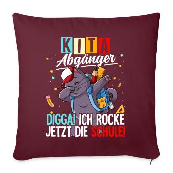 Kita Abgänger - Sofakissenbezug 45 x 45 cm - Burgunderrot - Vorne