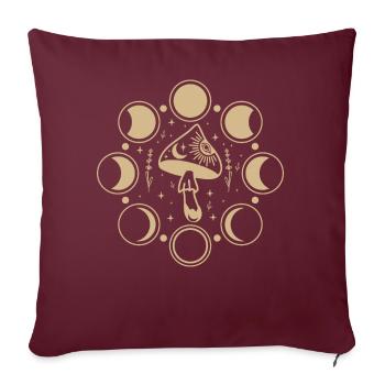 Boho Pilze Cottage Core Aesthetic Goblincore - Sofakissenbezug 45 x 45 cm - Burgunderrot - Vorne