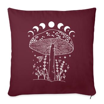 Boho Pilze Cottage Core Aesthetic Goblincore - Sofakissenbezug 45 x 45 cm - Burgunderrot - Vorne