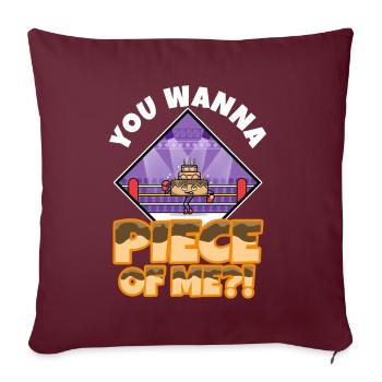 Tu veux me morciller, Torte - Housse de coussin décorative 45 x 45 cm - bordeaux - Devant