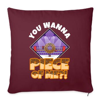 Tu veux me morciller, Donut - Housse de coussin décorative 45 x 45 cm - bordeaux - Devant