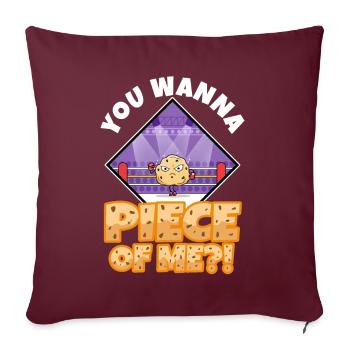Tu veux me morceau Biscuit - Housse de coussin décorative 45 x 45 cm - bordeaux - Devant