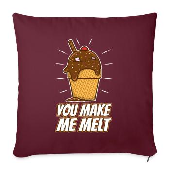 Tu me fais fondre, crème glacée - Housse de coussin décorative 45 x 45 cm - bordeaux - Devant